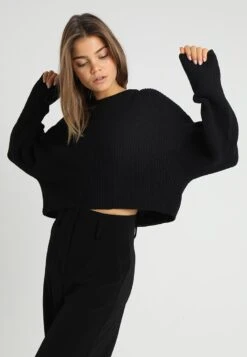Even&Odd Cropped Jumper - Trui - Black